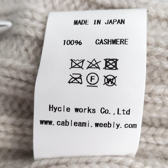 CABLEAMI ~ 100% Cashmere 2x2 Rib Watch Cap - Light Beige NWOT - Picture 6 of 9